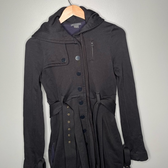 Armani Exchange Knit Trench With Hood and Belt - Picture 4 of 9